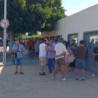 La cola de aficionados a las puertas del Estadio en verano de 2023.