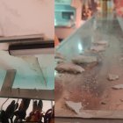 Situación en la que se encuentra el techo y restos de la techumbre caída
