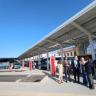 Visita a las dársenas de la estación provisional de autobuses