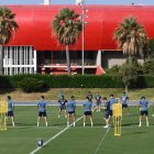 Imagen del primer entrenamiento, aunque Viera ya no está y Embarba será el próximo en salir.