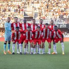 El once del Almería en el Estadio Cartagonova ante el Cartagena.