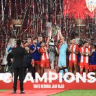 Fiesta del Almería al final del Trofeo Memorial Juan Rojas.