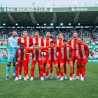 El once del Almería en El Sardinero.