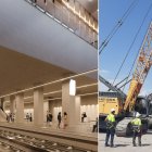 A la derecha, el inicio de las obras del túnel de Lorca.