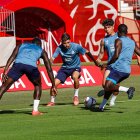Imagen del entrenamiento de este jueves, ya con la vuelta de Gonzalo Melero.