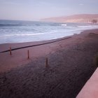 Una de las zonas afectadas por el avance del mar en las playas de Almería.