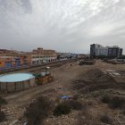 Vista de la zona de trabajos del soterramiento desde el viaducto que se va a demoler