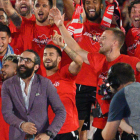 José Carlos Lazo en la fiesta del ascenso a Primera División.