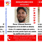 Cartel de búsqueda del hombre desaparecido.