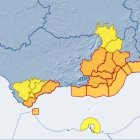 Mapa de Andalucía para esta jornada de lunes.