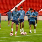 El último entrenamiento ha sido a puerta cerrada en el Mediterráneo.