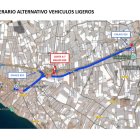 Desvío alternativo para vehículos ligeros en la A7.
