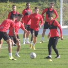 Entrenamiento del Almería de este lunes.