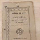 Portada del programa de feria de 1893