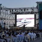Aspecto del Muelle de Levante durante la celebración del acto.