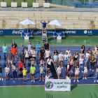 Foto de familia en las canchas de la Academia de Nadal.