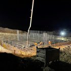 Obras por la noche en el Viaducto La Pez del tramo Los Arejos-Níjar.