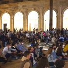 Gómez Cantero, en la recepción de la Cruz de la JMJ en el Claustro de la Catedral.