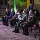 El general Julio Salom, el general Melchor Marín y autoridades militares de la provincia