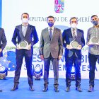 Antonio Carrión Pérez, administrador de Gerial, David Parra, RRHH de Primaflor, Javier Aureliano García, presidente de la Diputación de Almería, Sergio Viñolo, Luxeapars, Diego Ferrón, director de Crash Music.
