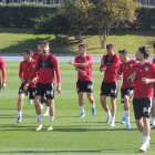 Primera parte del entrenamiento del Almería.