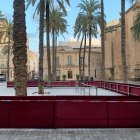 Montaje en la plaza de la Catedral.