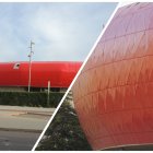 El Mediterráneo con el nuevo aspecto rojo por toda la fachada.