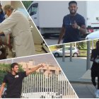 Ramazani con los doctores; Diego Sousa saludando a LA VOZ; el central Babic y el lateral Mendes.