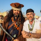 Varios actores de la recreación del Desembarco Pirata de Almerimar.