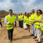 El ministro Félix Bolaños, a su llegada a las obras del AVE en Vera.