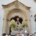 La patrona de Almería, saliendo de su Santuario.
