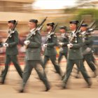 Desfile de unidades en el patio de armas de la Comandancia de Almería