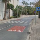 Resaltos colocados en la calle Austria