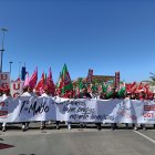 Cabecera de la movilización convocada por UGT y CCOO