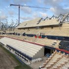 El inicio de las obras ampliando el aforo de los graderíos.