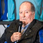 Lalo en el homenaje a los goleadores del Real Oviedo.