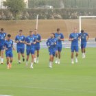 Carrera continua del grupo en la primera parte del entrenamiento.