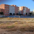 Así luce el campo desde la calle del Alcampo.