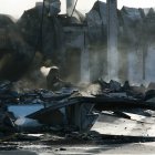 Asi ha quedado la nave tras el incendio.