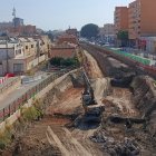 Obras del soterramiento este pasado miércoles.