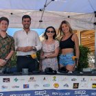 Parte del equipo de SER Levante con el alcalde de Mojácar, Francisco García y la directora de la Oficina de Turismo, Carmen García.