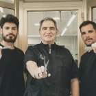 Jesús, Rafael y Álex el día de la jubilación del gran jefe.