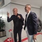 Gaizka Garitano llegando a Almería cargado de ilusión.