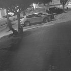 Imagen del momento en el que uno de los agresores propina una patada a la víctima.