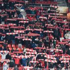 Aficionados del Almería en el partido ante el Mirandés.