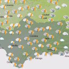 Mapa de Andalucía para las primeras horas del día 6.