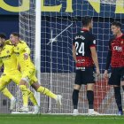 Álex Baena celebrando uno de los goles ante el Real Mallorca en La Cerámica.