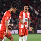 Momento en el que Lázaro se dirige a Luis Suárez en el Almería-Elche.