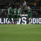 Jorge Pascual celebrando su quinto gol con el Eibar.