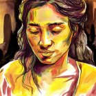 Retrato ficticio de una mujer migrante realizado con inteligencia artificial.